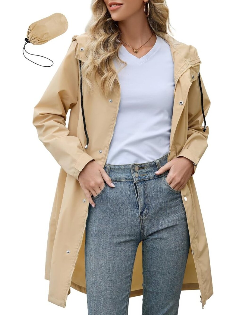 Women's Waterproof Packable Rain Jacket with Hood | Lightweight & Stylish